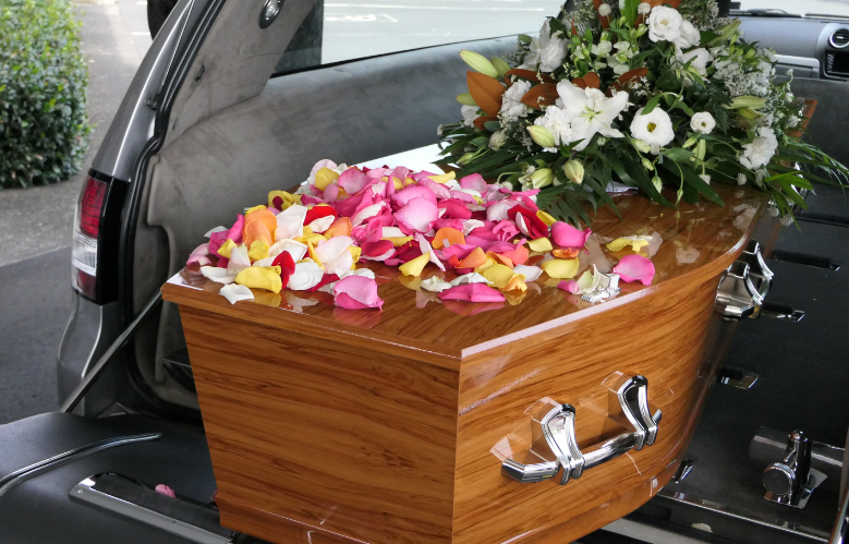 coffin at a funeral